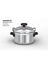 Nồi áp suất Sunhouse SHG9900-04, SHG9900-05, SHG9900-06, Dung tích 4L, 5L, 6L, Chất liệu nhôm nguyên chất bền bỉ, Sử dụng trên bếp gas và bếp hồng ngoại, không dùng được bếp từ - Hàng chính hãng