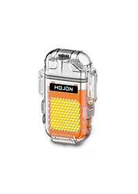 Vỏ Hột Quẹt Hojon F33 Plasma 2 Tia Sạc USB Kiêm Đèn Pin Siêu Sáng Chống Nước Cực Tốt - Nhiều Màu