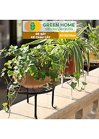 Đế Kê Chậu Cây Greenhome, R21xc10cm, Bằng Sắt Sơn Tĩnh Điện, Màu Đen, Uốn Mỹ Nghệ, Bền, Đẹp, Nhiều Hình Dạng Lựa Chọn
