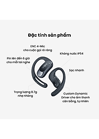 [MỞ BÁN] Tai Nghe Không Nhét Tai Bluetooth True Wireless Earbuds Shokz OpenFit Air T511- Hàng Chính Hãng