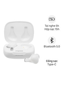 Tai nghe Bluetooth True Wireless Rapoo I300 Trắng - Hàng chính hãng
