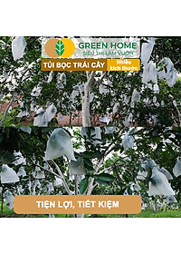 100 Túi Bọc Hoa Quả GreenHome, Ổi Bưởi Xoài Na Mướp (Có Nút Cài), Sử Dụng 3-5 Năm, Nhiều Kích Thước