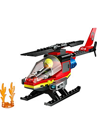 LEGO CITY 60411 Đồ chơi lắp ráp Trực thăng cứu hỏa (85 chi tiết)