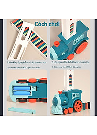 Đồ Chơi Đoàn Tàu Thả Domino Có Đèn Cho Bé Xếp Hình Lắp Ráp Giải Trí Giúp Bé Tăng Trí Thông Minh Rèn Luyện Tư Duy PaKaSa - Chính Hãng