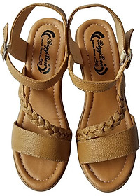 Giày Sandal Nữ Đế Xuồng BIGGBEN Da Bò Thật SDX19