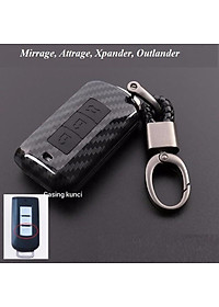 Bao da chìa khóa, bọc chìa khóa, móc khóa ô tô dùng riêng cho xe Mitsubishi Xpander, Mirrage, Attrage, Outlander