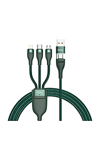 Cáp sạc đa năng 6 trong 1 Baseus Flash Series Two-for-three Data Cable U+C to M+L+C 100W LV874-Hàng chính hãng.