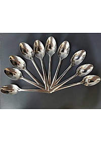 Bộ 10 Muỗng Inox Cán Dài Cho Gia Đình / Quán Ăn Chính Hãng TOKDODO