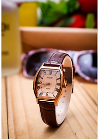 Đồng Hồ Nữ Julius Hàn Quốc JA-703LD Cổ Điển Dây Da Màu Nâu