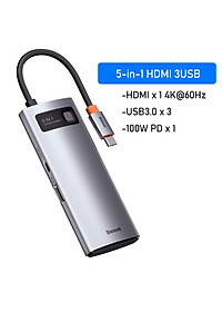 (Hàng chính hãng) Hub chuyển đổi đa năng Baseus Type-C - HDMI, USB, RJ45, SD, TF,... dành cho Macbook, Notebook, Laptop,... 