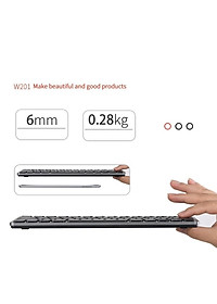 Bàn phím không dây mini W200S - đa kết nối bluetooth 5.0 + 3.0 + Usb wireless 2.4G hàng nhập khẩu