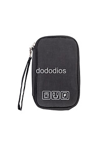 Túi đựng phụ kiện công nghệ đựng pin sạc dự phòng, điện thoại, cáp sạc usb, tai nghe có quai cầm, [Loại cao cấp - Màu Đen] Túi Đựng Phụ Kiện Công Nghệ Có Quai Cầm, Chống Nước - Hàng Chính Hãng dododios