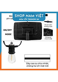Dây Đèn LED Edison S14 Năng Lượng Mặt Trời Chống Nước Trang Trí Ngoài Trời - Chính Hãng NAVIVU
