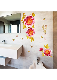 Decal dán tường hoa thược dược SK9334