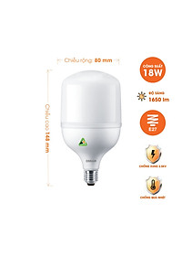 Bóng đèn LED trụ T-Bulb OSRAM E27 - Tiết kiệm điện, độ sáng cao, chất lượng ánh sáng vượt trội, bảo vệ quá nhiệt, chống xung 2.5Kv - Hàng Chính Hãng 