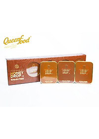Kẹo Sả Nhân Mật Ong Queenfood Honey Drop Leatherwood Không Đường 33gr Hộp 10 viên