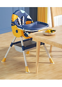 Ghế ăn dặm gấp gọn cao cấp Umoo mới nhất 2021, có bánh xe và điều chỉnh được độ cao