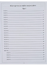 Combo Sách - Bài tập tuần Toán 5 tập 1 + 2
