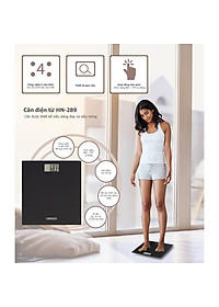 Cân Sức Khỏe Điện Tử Omron HN-289 Cảm Biến Thông Minh, Mặt Kính Cường Lực Chịu Tải Trọng Tốt