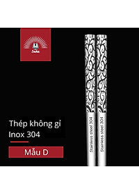 Đũa Vuông Inox 304 Chống Trượt Soika - Hộp 10 Đôi 