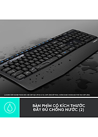 Combo chuột phím không dây Logitech MK345 - 1 đầu thu USB, pin lâu, chống tràn, fullsize - Hàng chính hãng
