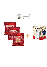 [Tặng Ấm giữ nhiệt có quai (Tết 26) NESCAFE 1L ] Combo 3 Bịch NESCAFE 3IN1 Công thức cải tiến - VỊ NGUYÊN BẢN Bịch 46 gói