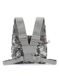 Camouflage Holster Vest Rig Pocket Radio Harness Chest Pack Pouch Walkie Nylon