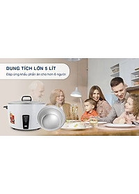 Nồi Cơm Điện Nắp Rời Sharp KSH-D55V (5L) - Trắng - Hàng chính hãng