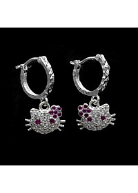 Hoa tai trẻ em mèo kity Bạc Hiểu Minh HTE001 bạc ta