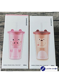 Ly nhựa 2 lớp LocknLock Animal 520ml