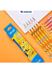 Hộp 10 Bút chì gỗ Thiên Long Điểm 10 TP-GP05 - Độ cứng HB - Viết êm, ngòi mềm hạn chế gãy