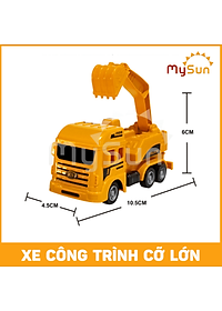 Bộ xe đồ chơi công trình trẻ em mô hình cho bé trai Cần cẩu, Xe Ben, Xe Tải, Trộn bê tông MySun