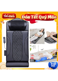 Đệm Massage Toàn Thân – Máy Massage Kết Hợp Túi Khí Và Bi Massage Nhiệt Hồng Ngoại Giúp Thư Giãn, Giảm Đau Cơ Thể – Nệm Mát Xa Đa Năng Cao Cấp Màu Đen