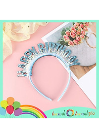 Cài tóc sinh nhật chữ Happy Birthday kim tuyến