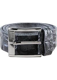 Thắt Lưng Nam Vân Cá Sấu 1 Lớp Huy Hoàng HT4123 (120 x 4 cm) - Đen