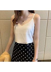 Áo 2 Dây Nữ New  Design Đính Ngọc Trai Mẫu Mới, Lụa Satin Mịn Mát, Phong Cách Vintage Trẻ Trung, Áo Có Nhiều Màu Và Đủ Size AO0004