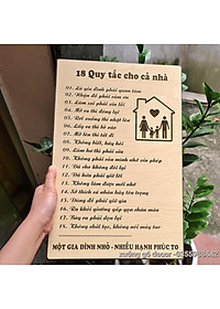 Bảng Gỗ Quy Tắc Gia Đình, Tranh Treo Tường Gia đình, Những Quy Tắc Để Con Có Cuộc Sống Hạnh Phúc
