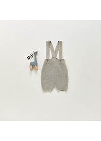 Quần yếm len dệt kim trơn màu cho bé trai và bé gái phong cách Hàn Quốc size từ 0 đến 36 tháng tuổi