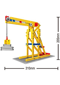 Đồ chơi lắp ráp Tháp Cần Cẩu 3in1 (165 mảnh ghép cao 20x30 cm) mô phỏng mô hình máy công trình xây dựng ngành công nghiệp nặng Carne, Giant Frisbee, Telepher