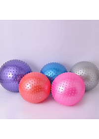 Bóng Tập Yoga 65cm Cao Cấp Bóng Gai Tặng Bơm bóng và Bộ Kim bóng dự phòng Loại dày 2mm