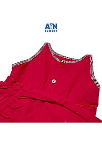 Bộ quần áo ngắn họa tiết Nhún đỏ viền caro cotton - AICDBGRHCO0R - AIN Closet