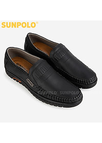 Giày Mọi Nam Da Bò SUNPOLO SU3028D - Đen