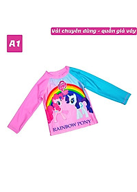 Đồ bơi bé gái tay dài hình Elsa - Pony từ 10-39kg -quần giả váy tạo kín đáo- Kiến Lửa