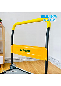 Xe đẩy hàng 4 bánh SUMIKA T300 - Khung thép, tay cầm gấp mở tiện lợi, tải trọng 300kg