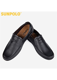 Giày Lười Nam Da Bò SUNPOLO SU4016 (Đen, Nâu)