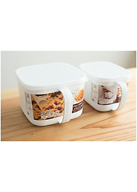 Combo bát tô dùng trong lò vi sóng 1.2L + hộp thực phẩm nắp mềm có quai 800ml - made in Japan