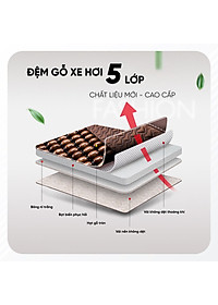 Thảm Lót Ghế Xe Ô Tô Massage Hạt Gỗ - Lưu Thông, Giảm Đau Khi Ngồi Lâu | Đệm Lót Ghế Ngồi Tấm Liền