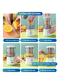 Máy vắt cam tự động, máy ép cam, máy ép hoa quả đa năng nhỏ gọn dung tích lớn, pin sạc không dây tiện lợi di chuyển - Hàng chính hãng - VinBuy