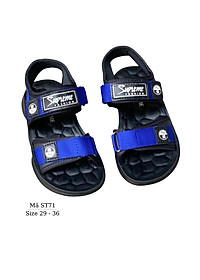 Xăng đan bé trai dép quai hậu trẻ em nam tiểu trung học quai ngang siêu nhẹ màu xanh dáng thể thao phù hợp cho bé 5 6 7 8 9 10 11 12 tuổi đi học đi biển ST71