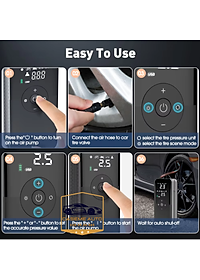 Máy Bơm Lốp Mini Cầm Tay CARSUN C3106 – Pin 4000mAh, Bơm Không Dây, Công Suất 40W, Tích Hợp Đèn LED & Sạc Dự Phòng